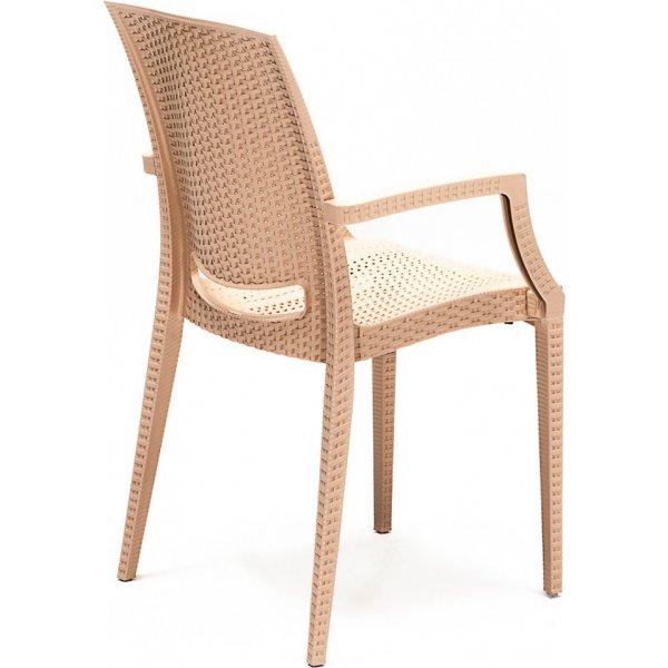 Groupe de repas d\\\'extrieur Meco avec fauteuils - Cappuccino