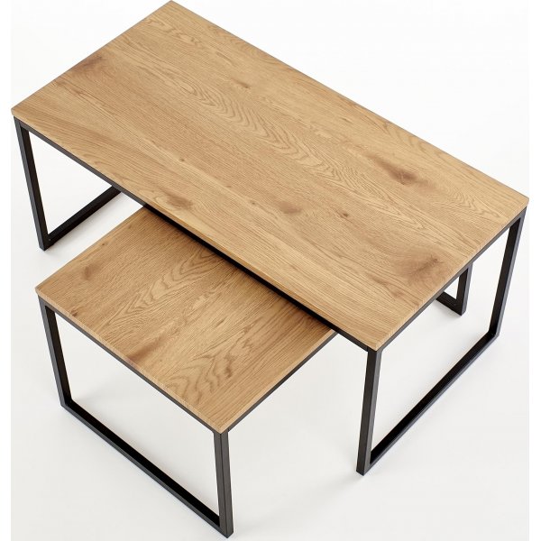 Table Lisha 80 x 50 cm - Chêne/noir Table Lisha 80 x 50 cm - Chêne/noir