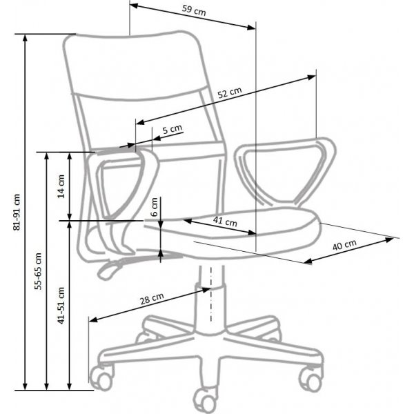 Chaise de bureau Matthias - Rose/noir Chaise de bureau Matthias - Rose/noir