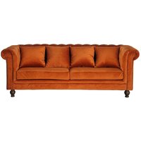 Chesterfield 3-sits soffa Churchill - Orange Sammet Chesterfield 3-sits soffa Churchill - Orange Sammet