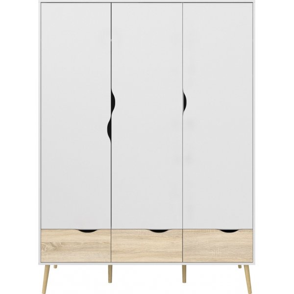 Armoire Oslo  3 portes - Blanc/chne