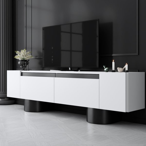 Bohem TV-bnk - Vit/svart