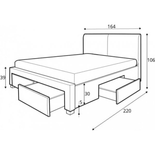 Cadre de lit Arijana 160x200 cm avec rangement en simili cuir blanc Cadre de lit Arijana 160x200 cm avec rangement en simili cuir blanc
