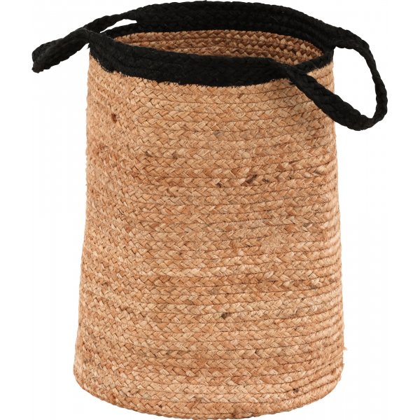 Pune korg Ø35 cm - Svart/jute Pune korg Ø35 cm - Svart/jute