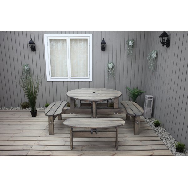 Ronda möbelgrupp - Trädgårdsbänk & bord i ett - Grå Ronda möbelgrupp - Trädgårdsbänk & bord i ett - Grå