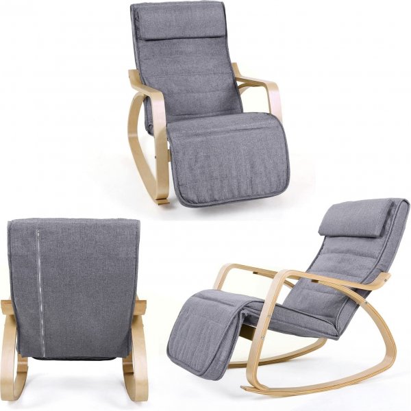 Chaise berçante Ubbe - Gris foncé Chaise berçante Ubbe - Gris foncé