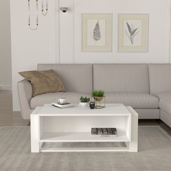 Table basse Bianco 106,4 x 60 cm - Blanc/or Table basse Bianco 106,4 x 60 cm - Blanc/or
