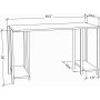 Academy skrivbord 125,2 x 60 cm - Guld/mrkgr
