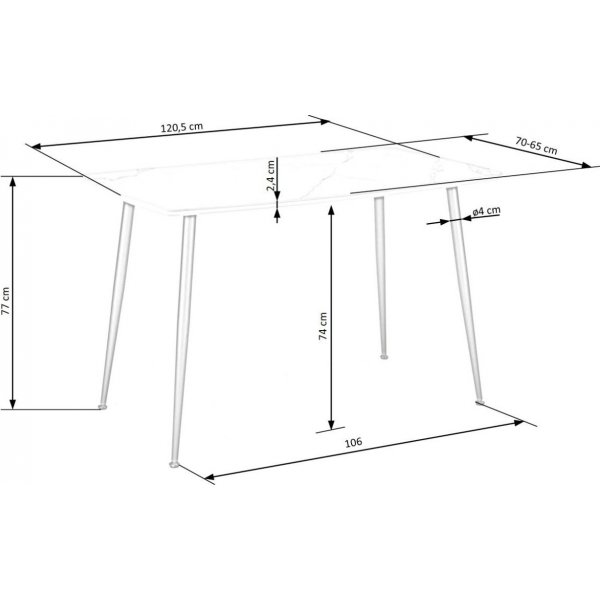 Table à manger Marco 120 x 70 cm - Marbre blanc/noir Table à manger Marco 120 x 70 cm - Marbre blanc/noir