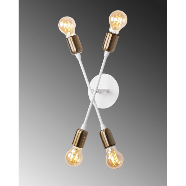 Uitlopende wandlamp 3403 - Wit