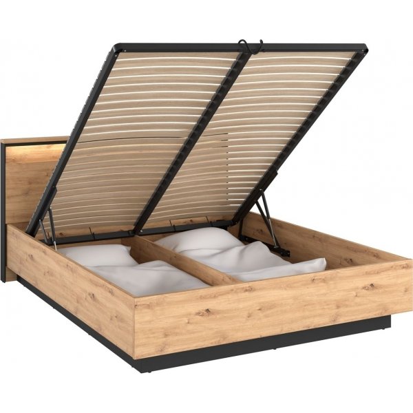 Quant Cuarto bed 180 x 200 cm - Ambachtelijk eiken/zwart Quant Cuarto bed 180 x 200 cm - Ambachtelijk eiken/zwart