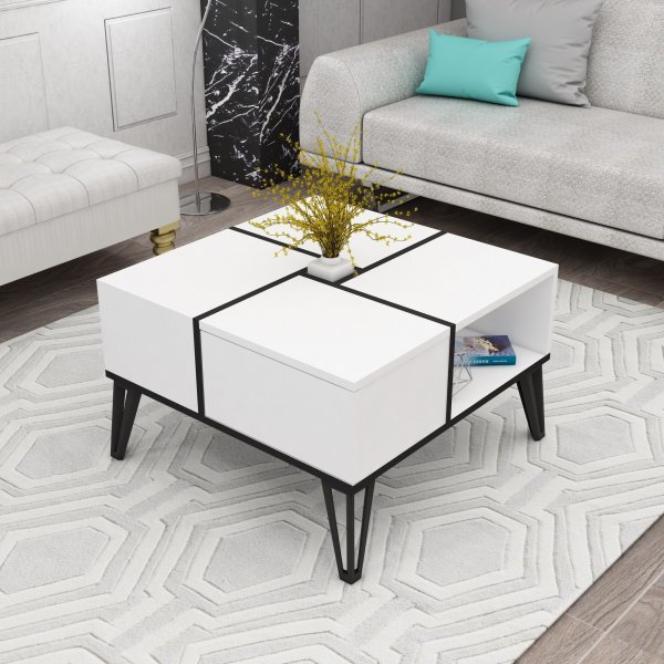 Table basse Nirvana 71,8 x 71,8 cm - Blanc/noir Table basse Nirvana 71,8 x 71,8 cm - Blanc/noir
