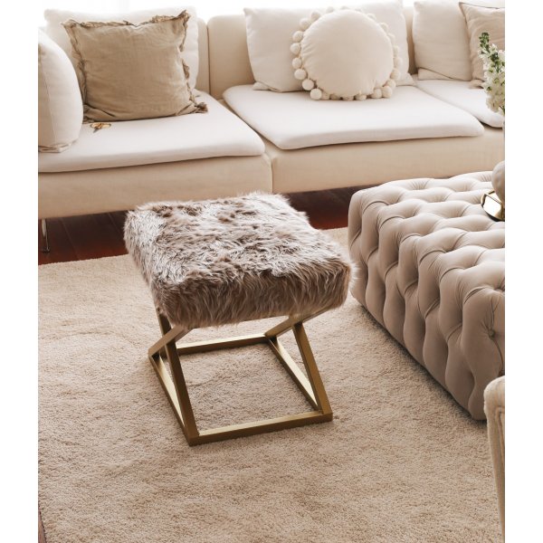 Pouf Capraz Plush - Marron/or Pouf Capraz Plush - Marron/or