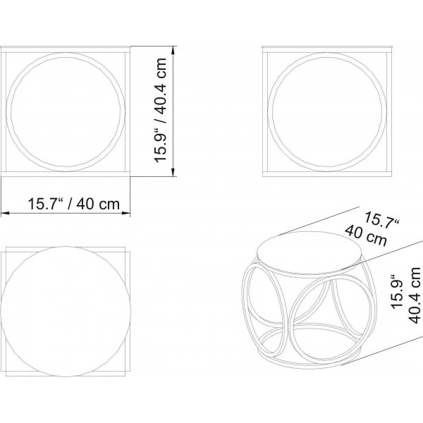 Mimo sidobord 40 x 40,4 cm - Guld