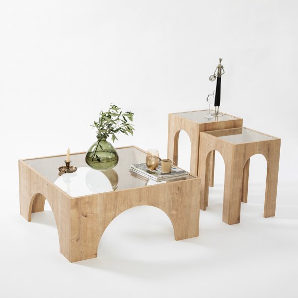 Set de tables d\\\'appoint Seine 35/35 x 35/35 cm - Chêne Set de tables d\\\'appoint Seine 35/35 x 35/35 cm - Chêne