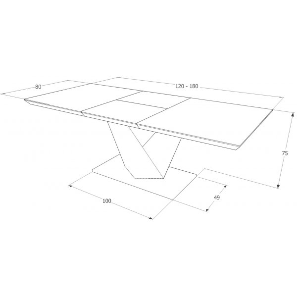 Taylor matbord 80x120-180 cm - Grå Taylor matbord 80x120-180 cm - Grå