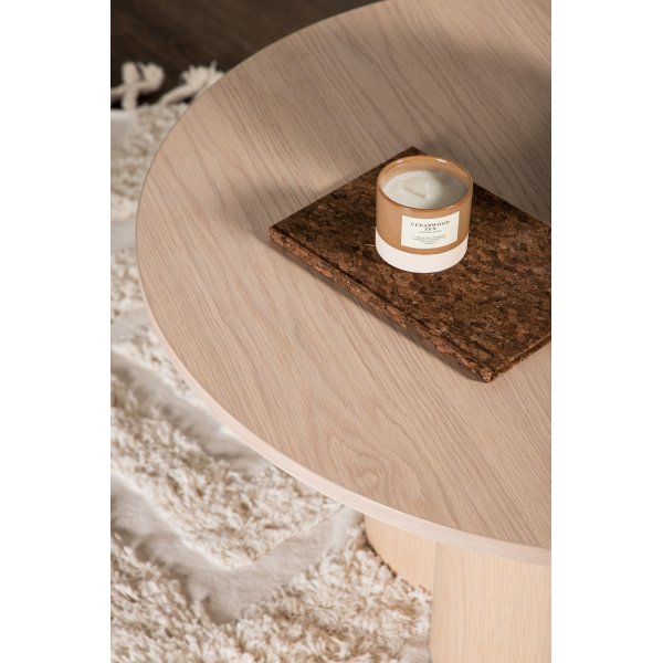 Table basse Ø80 cm blanchie à la chaux - Olivia Table basse Ø80 cm blanchie à la chaux - Olivia