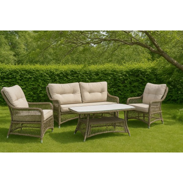Loungegrupp - Sand | Naturfrgad konstrotting