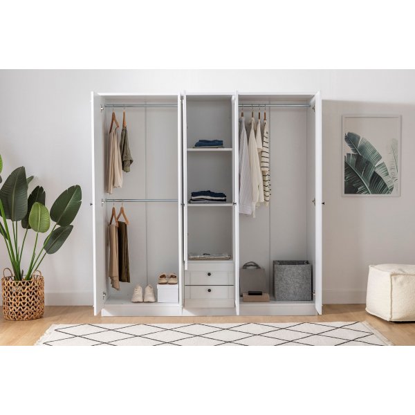 Lia garderob 175 x 52 x 210 cm - Vit Lia garderob 175 x 52 x 210 cm - Vit