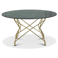 Soffbord Star 90 cm - Grönt marmorerat glas / mässingsfärgat underrede Soffbord Star 90 cm - Grönt marmorerat glas / mässingsfärgat underrede