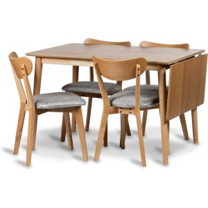 Eetgroep met Gotland klaptafel en 4 Gotland eetkamerstoelen