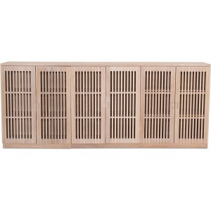 Level sideboard med drrar i ribbor B210 cm - Whitewash