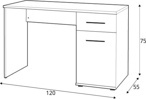 Abdel skrivbord 120x55 cm - Vit Abdel skrivbord 120x55 cm - Vit