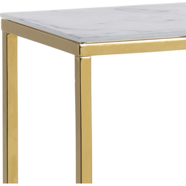 Alisma consoletafel 79,5 cm - Wit marmer/goud