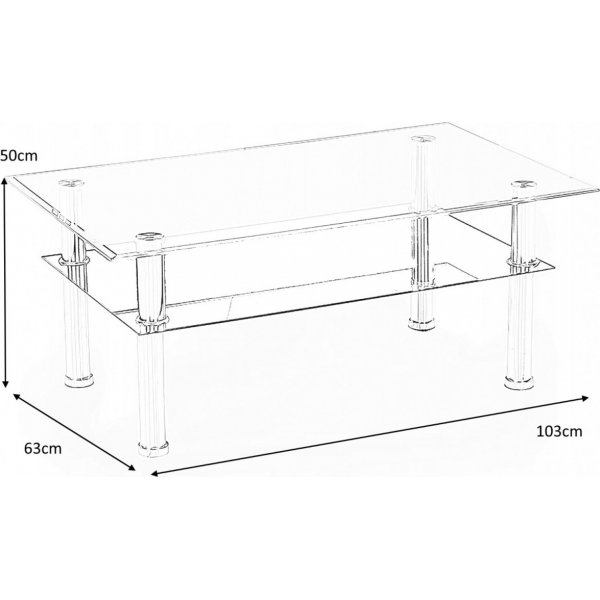 Cissi salontafel 103 x 63 cm - Zwart/glas Cissi salontafel 103 x 63 cm - Zwart/glas