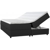 Comfort boxbed säng med förvaring 5-zons pocket (Svart) - Valfri bredd