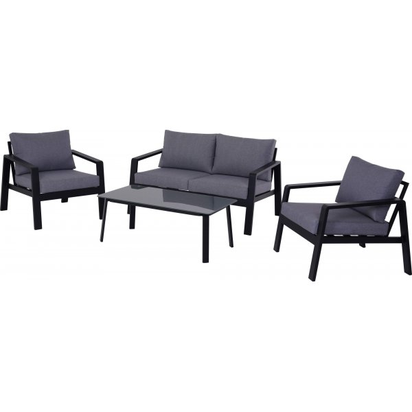 Clyde loungegrupp - Svart + Textilskydd fr mbler