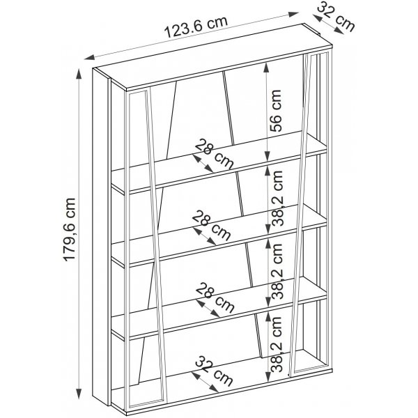 Lissa bokhylla - Safir ek/svart