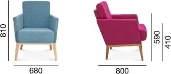 Fauteuil Montana - Couleur optionnelle du cadre et du revêtement Fauteuil Montana - Couleur optionnelle du cadre et du revêtement