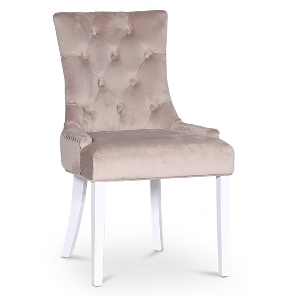Tuva Decotique stol (Rygghandtag) - Beige sammet