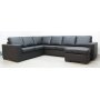 Solna XL U-soffa i bonded leather - Hger + Textilskydd fr mbler