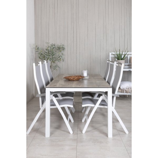 Llama utematgrupp med 6 st Albany stolar - Vit/Grå Llama utematgrupp med 6 st Albany stolar - Vit/Grå