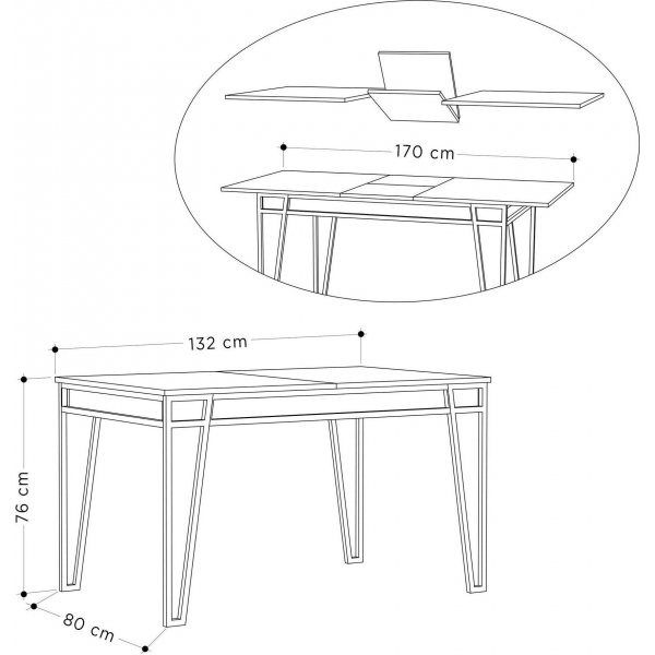 Pal matbord 132-170 cm - Vit Pal matbord 132-170 cm - Vit