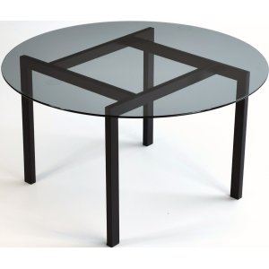Balance soffbord Ø75 cm – Fume/svart – Glasbord, Soffbord, Bord