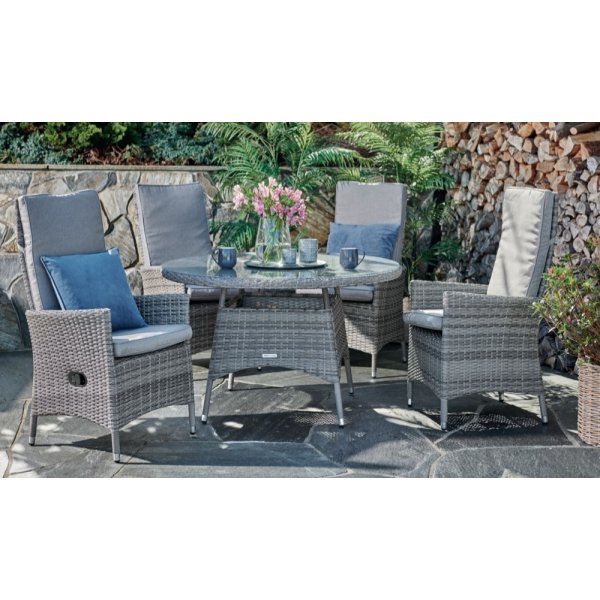 Rosario ställbar utestol i grå konstrotting Rosario ställbar utestol i grå konstrotting