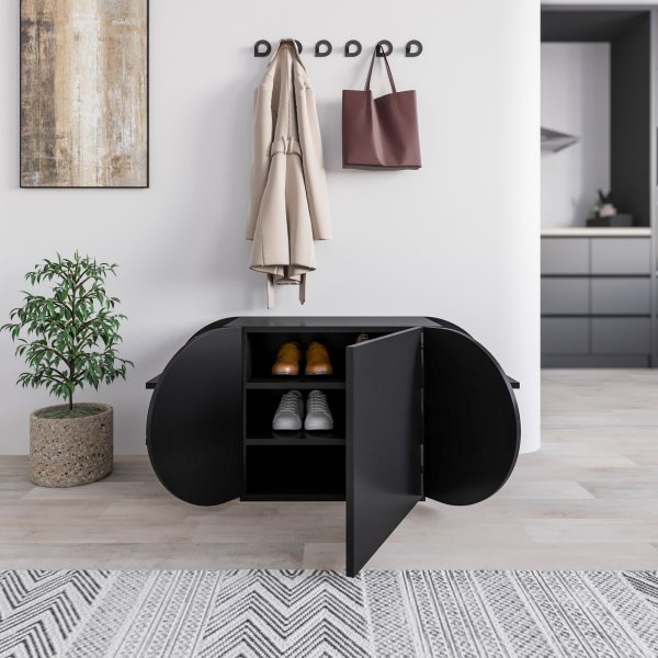 Banc d\\\'entrée Pozy - Noir Banc d\\\'entrée Pozy - Noir