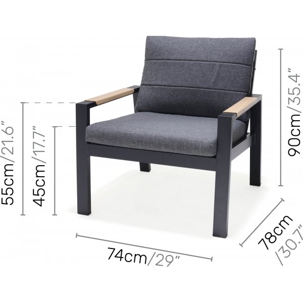 Panama lounge groep 2 - Zwart/geel