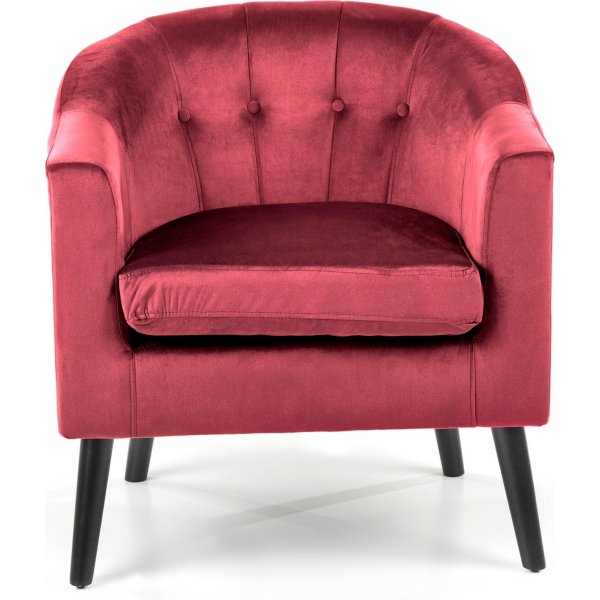 Aric fauteuil in wein rood fluweel + Textielreiniging voor meubels Aric fauteuil in wein rood fluweel + Textielreiniging voor meubels