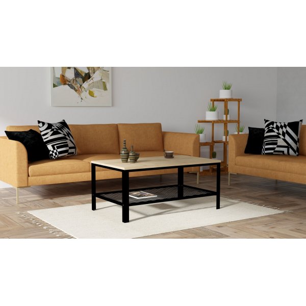 Gordana soffbord 100 x 60 cm - Safir ek/svart