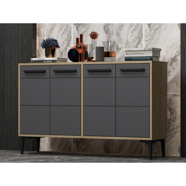 Stria dressoir - Saffier eiken/antraciet