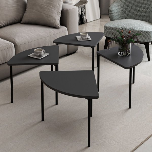 Table basse Emma Ø90 cm - Anthracite Table basse Emma Ø90 cm - Anthracite