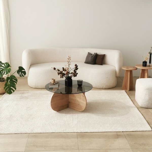 Bubbel soffbord 75 cm - Safir ek/rkglas