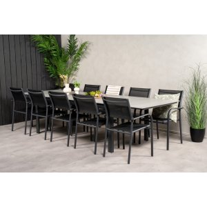 Groupe de salle  manger extrieur Levels avec 10 chaises Santorini - Noir/Gris