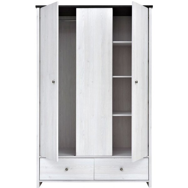 Salvador garderob 199x128 cm - Vit/svart Salvador garderob 199x128 cm - Vit/svart