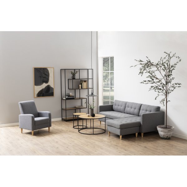 Bibliothèque Seaford 114x185 cm - Chêne/noir Bibliothèque Seaford 114x185 cm - Chêne/noir