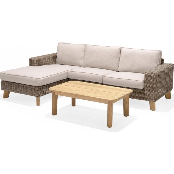 Bahamas loungegrupp - Beige/teak